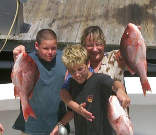 Cart of Trigger Fish and Snapper